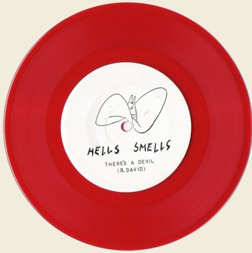 HELLS SMELLS | Devils In The Honkytonk / There's A Devil<BR> Red Translucent 7" Vinyl Single (1993) - Image 2