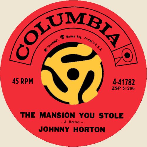 JOHNNY HORTON | North To Alaska / The Mansion You Stole<br> 7" Vinyl Single (1960) - Image 2