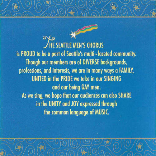 XXX SEATTLE MEN'S CHORUS<BR> Holiday Traditions<br> CD (1993) - Image 2